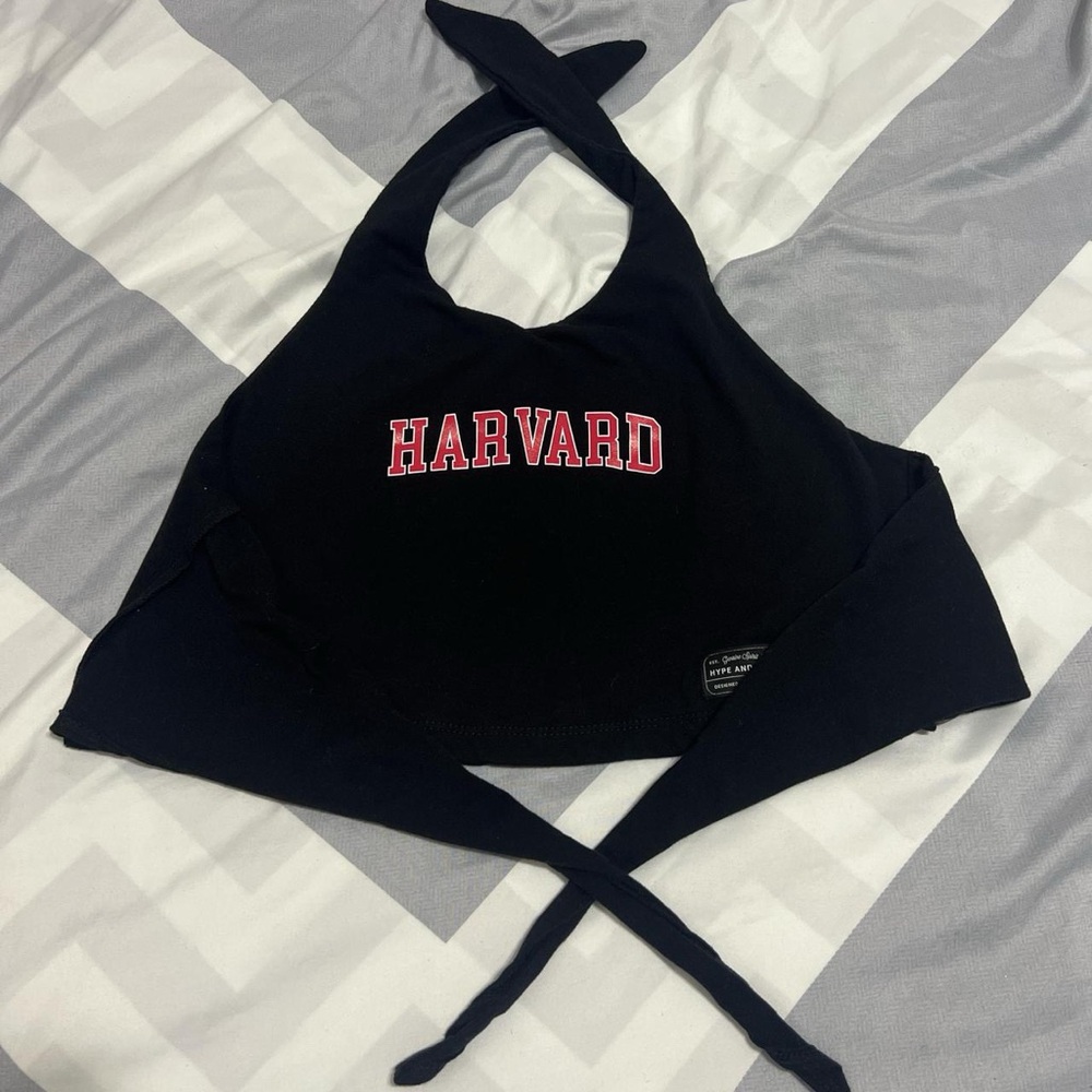 Harvard Black Crop Top